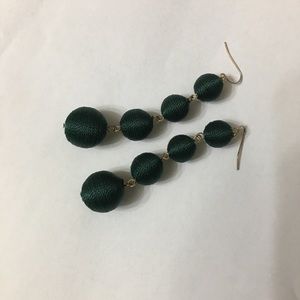 Green balls earrings